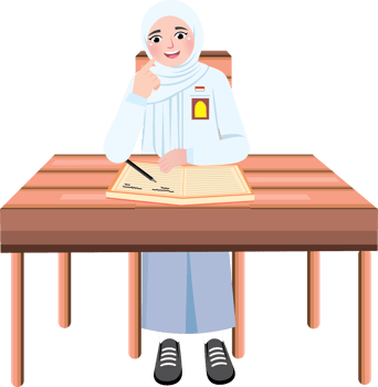 Senior High School Student Girl in Hijab, Thinking and Focused png