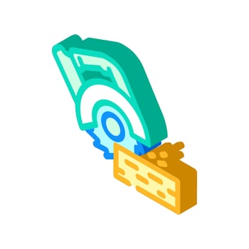 wood cutting frame construction isometric icon illustration vector