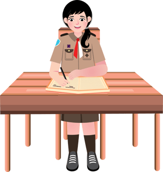 Scout Schoolgirl Writing Notes During Class png