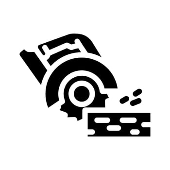 wood cutting frame construction glyph icon illustration vector