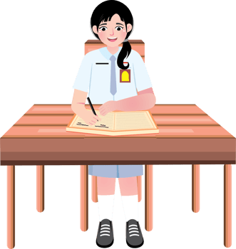 Senior High School Girl Writing Notes During Classroom Activity png