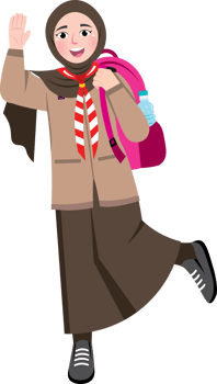 Scout Day, Scout Girl with Backpack png