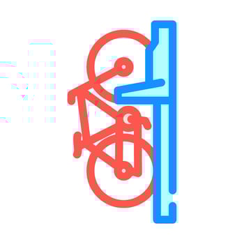 bicycle hanging wall color icon illustration vector