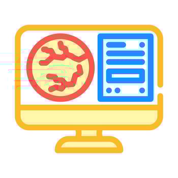 retina examination optometry vision color icon illustration vector