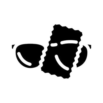 lens cleaning cloth optometry vision glyph icon illustration vector