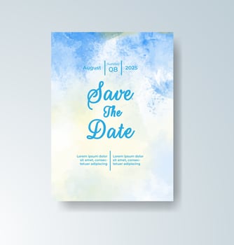 Sophisticated watercolor wedding card in abstract style vector