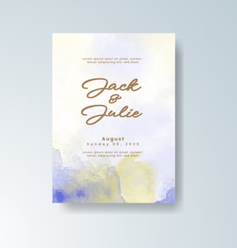 Aesthetic wedding card with dreamy paint splashes vector