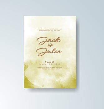 Minimalist wedding card with expressive watercolor details vector