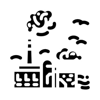 industrial zone covered heavy smog glyph icon illustration vector