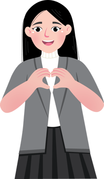 Young Woman Making Korean Hand Sign png