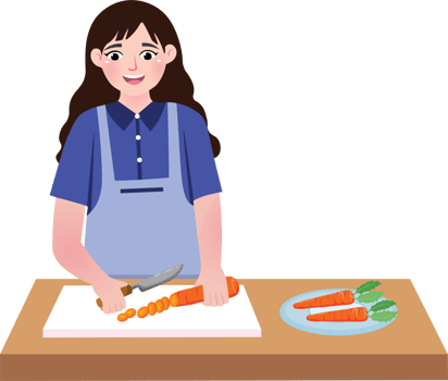 Loving Mom Making Lunch for Family Members png