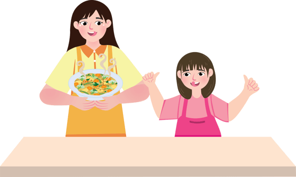 Family Bonding While Preparing Food png