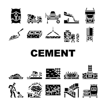 cement portland concrete set vector