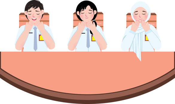 High School Student Praying in Classroom Before Study Session png