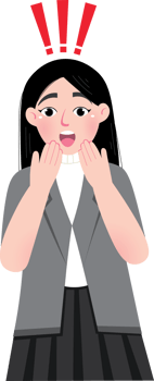 Girl Reacting with Amazed Expression png