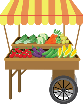 Fresh Vegetables at Local Farmer Market Stall png