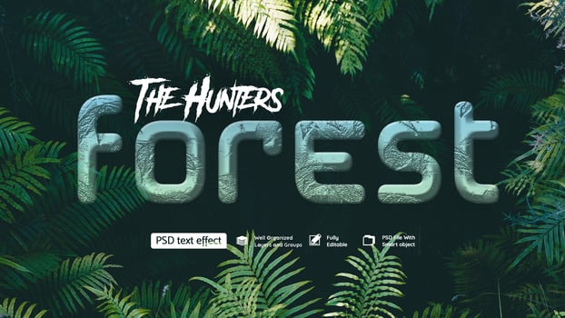 The Hunters Forest Text Effect psd