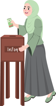 Charity Gesture of Putting Money in Infaq Box png