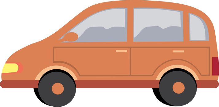 Aesthetic Brown Car in Minimalist Setting png