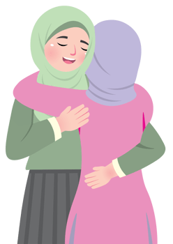 Muslim Family Reunion with Hugs on Lebaran Day png