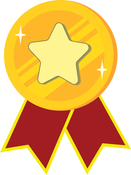 Gold Award Medal with Ribbon for Excellence png