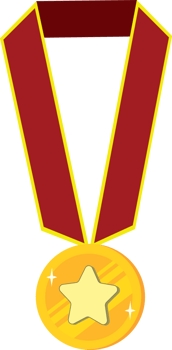 Shiny Gold Medal for Champion Recognition png