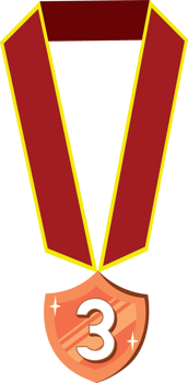 Shiny Bronze Medal for Third Place Honor png