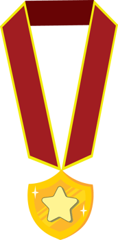 A medal with a star on it png