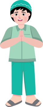 Muslim Boy Expressing Eid Apology with Hands Together png