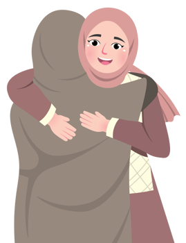 Warm Family Hug During Eid Celebration at Home png