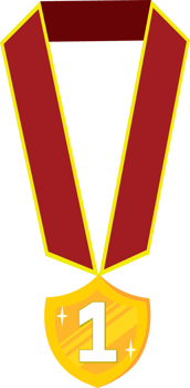 Gold Medal Award for First Place Achievement png