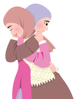Happy Muslim Family Hugging on Eid al Fitr Day png
