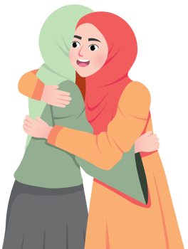 Muslim Family Hugging and Celebrating Eid al Fitr Together png