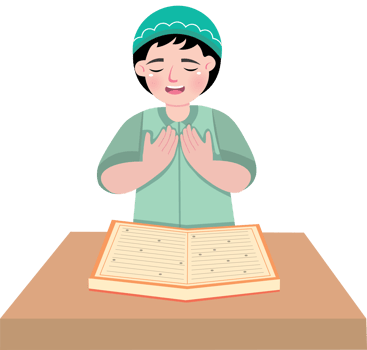 Young Islamic Boy Reading Holy Quran in Ramadan Moment png