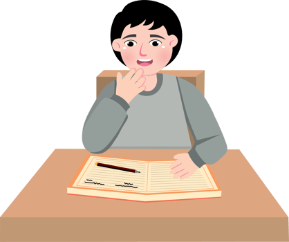 Focused Muslim Boy Studying at Study Desk png