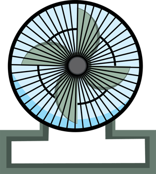 Electric Floor Fan Standing on Indoor Surface png