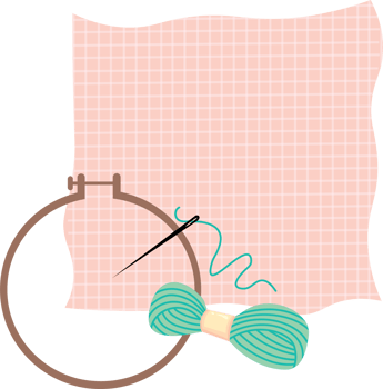 Yarn and Crochet Display on Table png