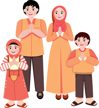 Muslim Family Enjoying Eid Feast and Togetherness png
