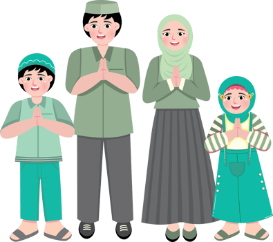 Joyful Muslim Family Reunion During Eid Festive Holiday png