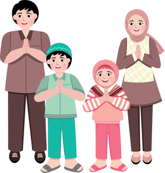 Eid al-Fitr Festive Moment with Extended Muslim Family png