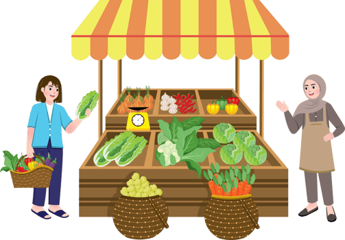 Indonesian Farmers Market. Local Market Vegetables. png