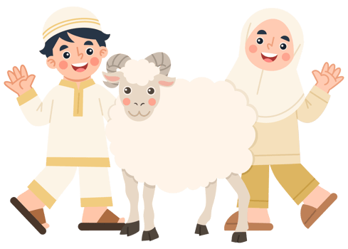Illustration of children celebrating Eid al-Adha png