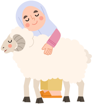 Illustration of Hijab Girl with a Sheep png