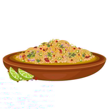 Illustration logo Clipart Delicious Papdi Chaat or Papri Chaat on a plate vector