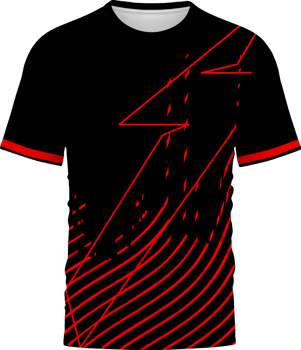 a black and red t - shirt with a red line png