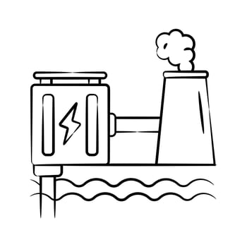 A handy doodle style icon of geothermal power vector