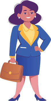 Flat style illustration showing confident businesswoman vector