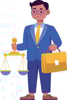 A flat style illustration of a professional lawyer vector