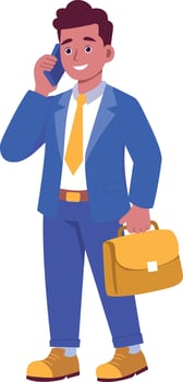 A flat style illustration of businessman holding briefcase vector