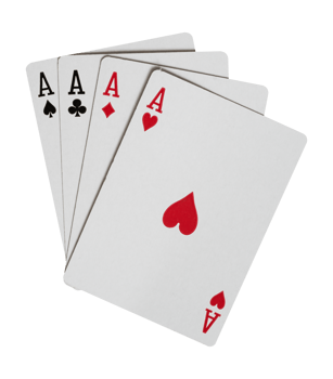 four aces playing card isolated element png